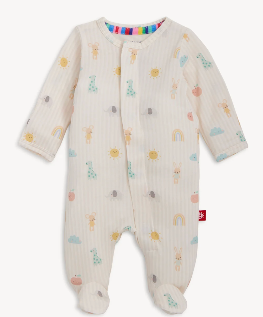 Lullaby Sky Pink Modal Magnetic Footie from Anderson Parker