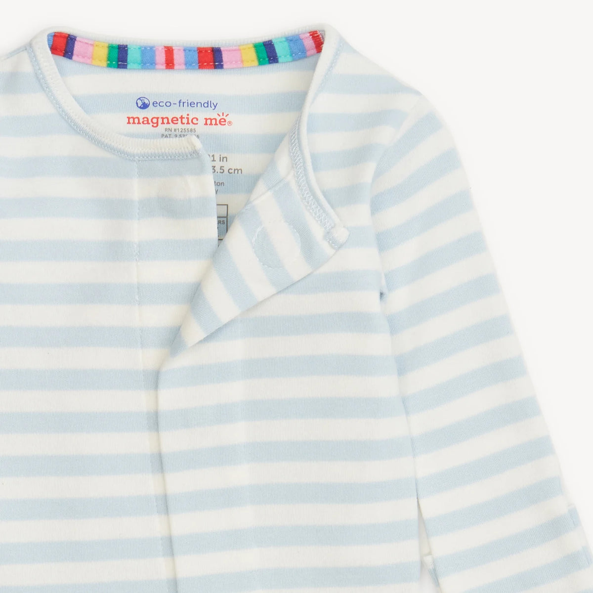 Magnetic Footie - Blue Stripe - Organic Cotton from Anderson Parker