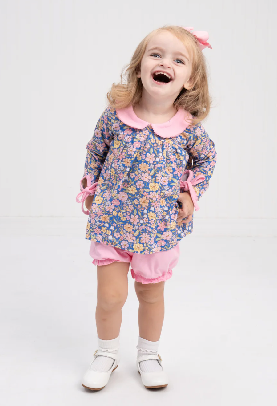 Mary Charlotte Bloomer Set - Ditsy Navy Pink Watercolor from Anderson Parker