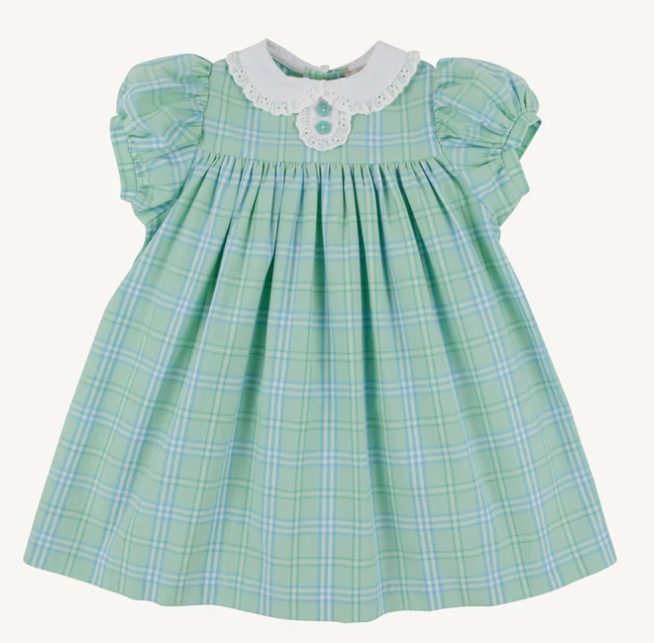 Mary Dal Dress - Pelham Bay Plaid (Green) with Worth Avenue White from Anderson Parker