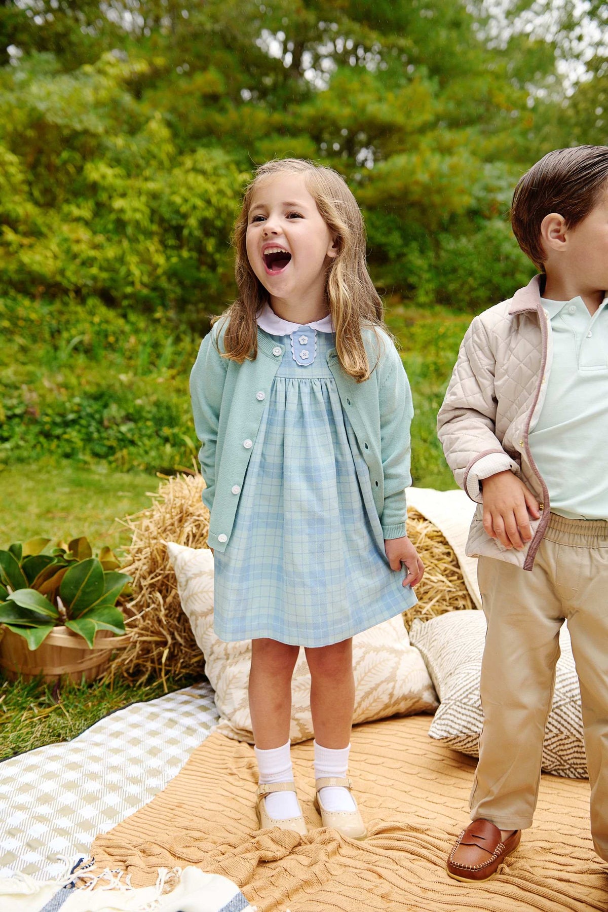 Mary Dal Dress - Woven Yarn - Audubon Park Plaid/Sarasota Sky from Anderson Parker