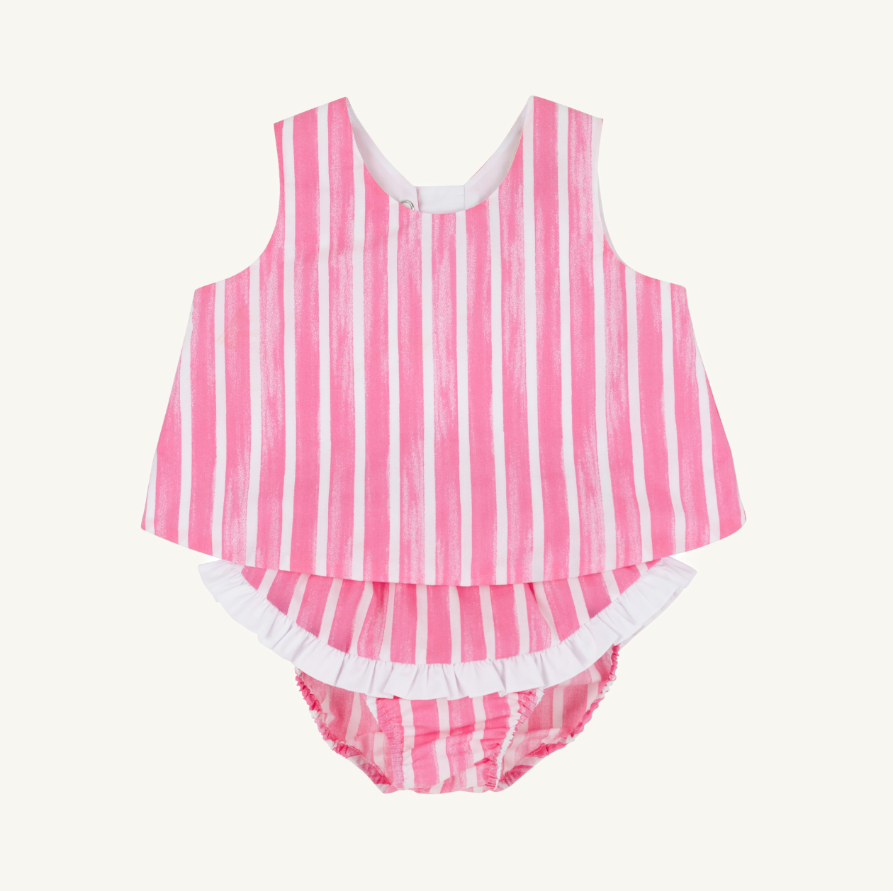 Mary Todd Tab Set - Broadcloth - Sea Wall Stripe (Winter Park Pink)/Worth Ave White from Anderson Parker