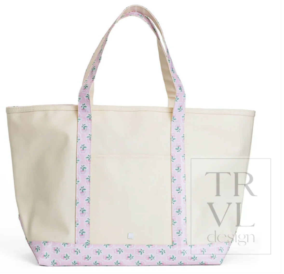 Maxi Tote - Coated Canvas Natural w/ Petite Fleur Pink from Anderson Parker