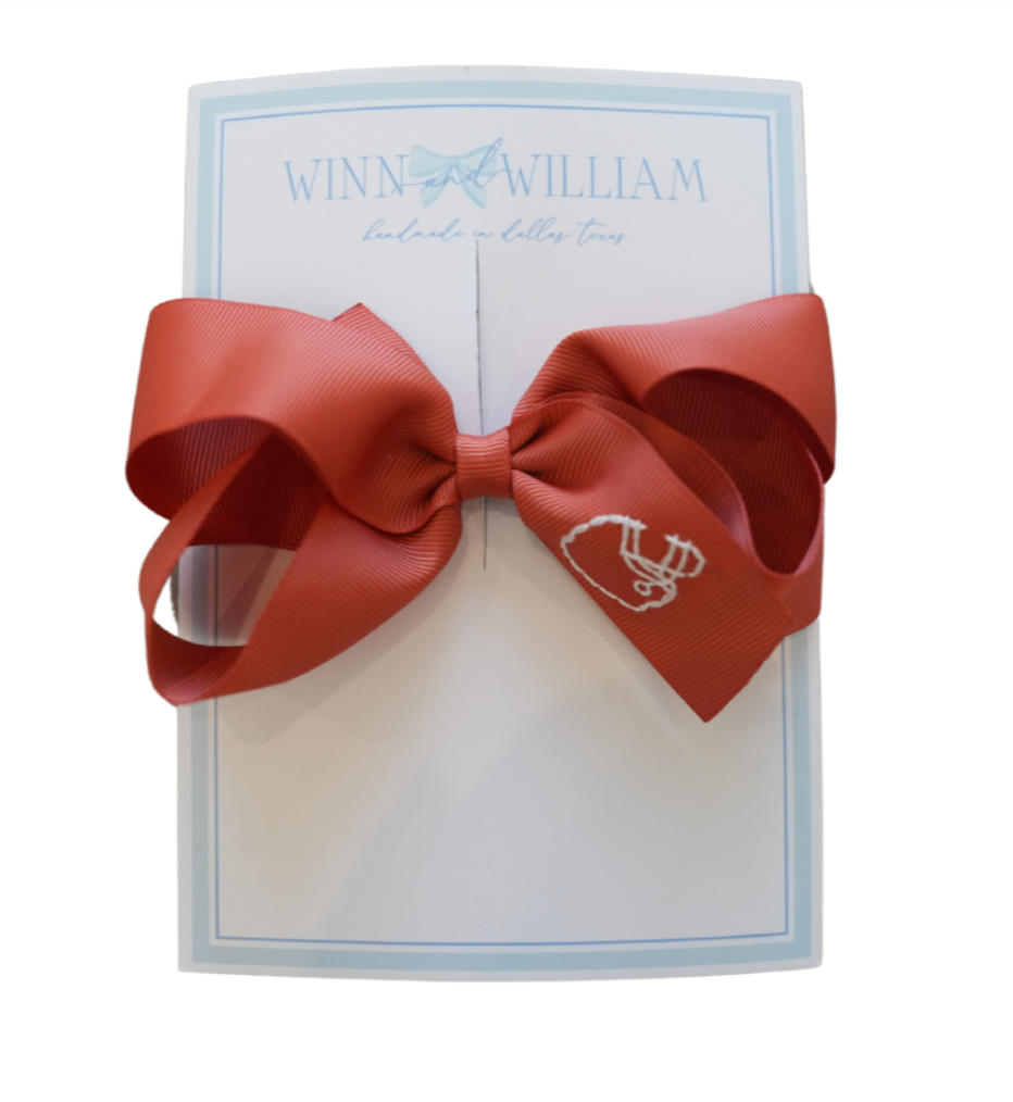 Medium Burnt Orange Bow with White Helmet from Anderson Parker