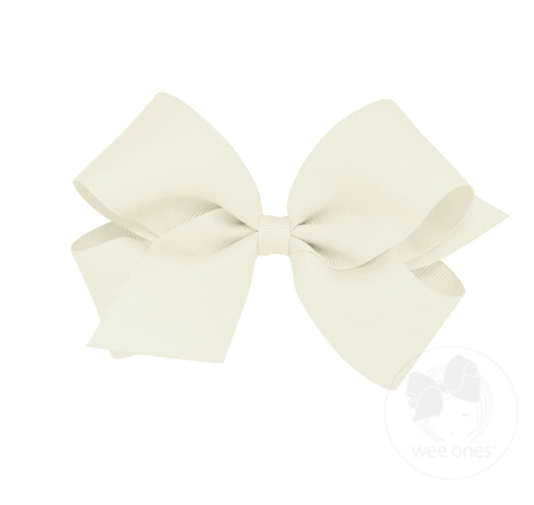 Medium Classic Grosgrain Hair Bow - Antique White from Anderson Parker