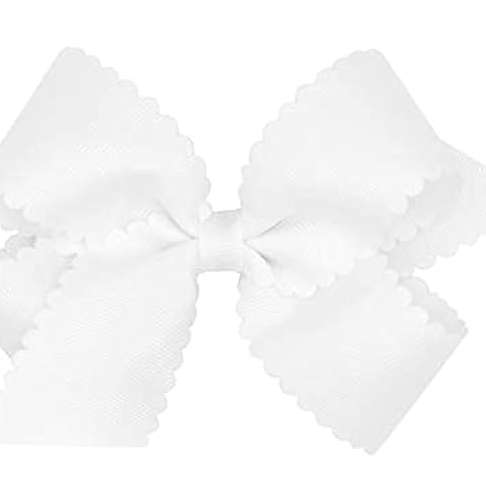 Medium Grosgrain Hair Bow with Scalloped Edge from Anderson Parker