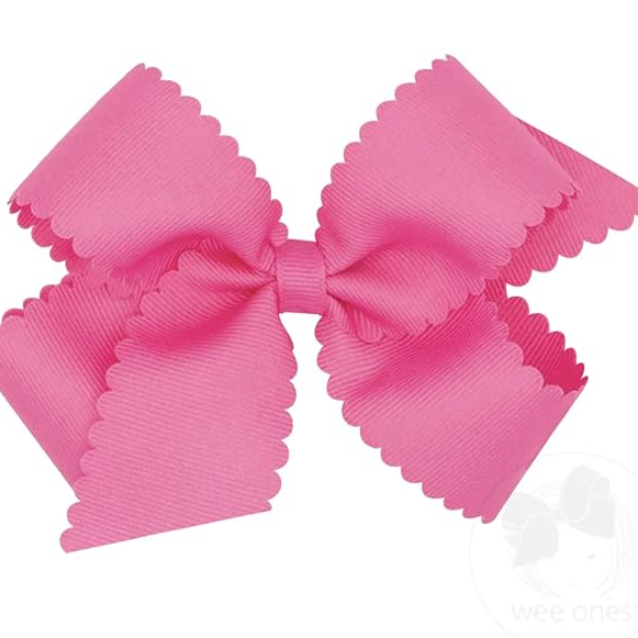 Medium Grosgrain Hair Bow with Scalloped Edge from Anderson Parker