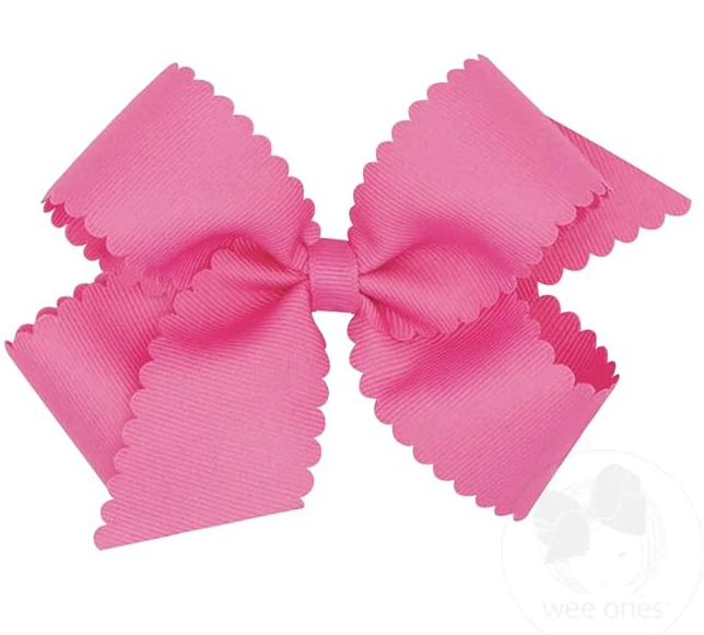 Medium Grosgrain Hair Bow with Scalloped Edge from Anderson Parker