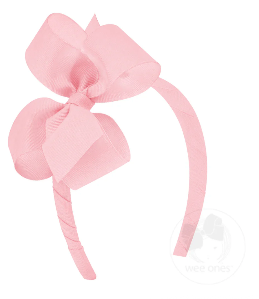Medium Headband with Basic Bow - Light Pink from Anderson Parker