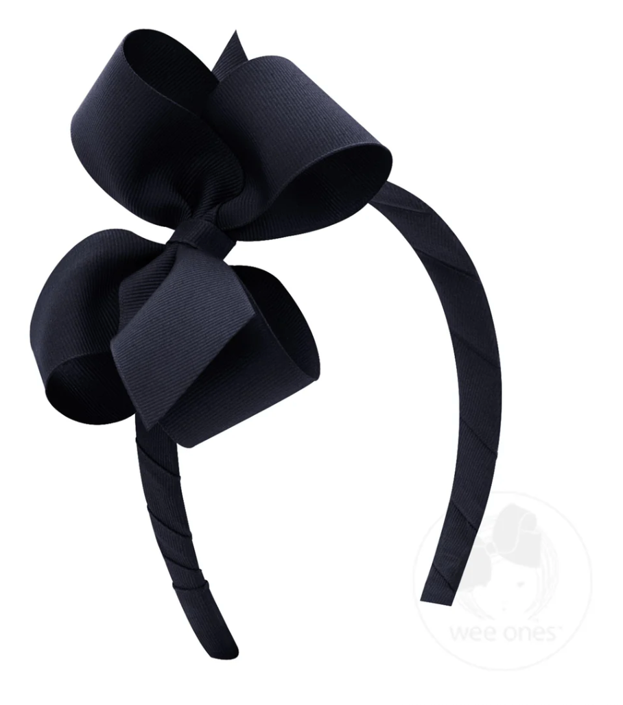 Medium Headband with Basic Bow - Navy from Anderson Parker