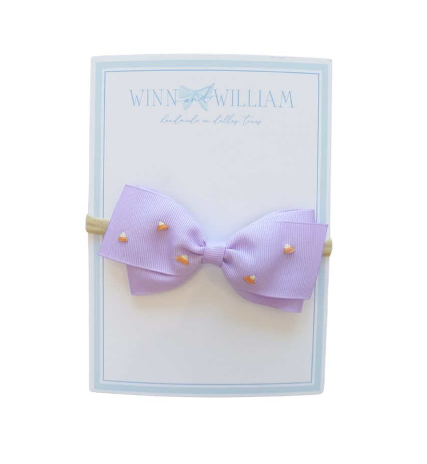 Medium Lavender Bow with Candy Corn on Nylon from Anderson Parker