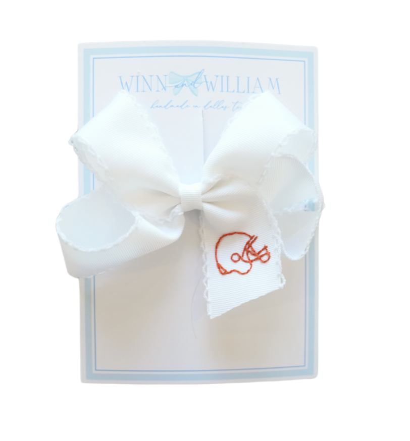 Medium White Moonstitch Bow w/ Burnt Orange Helmet from Anderson Parker