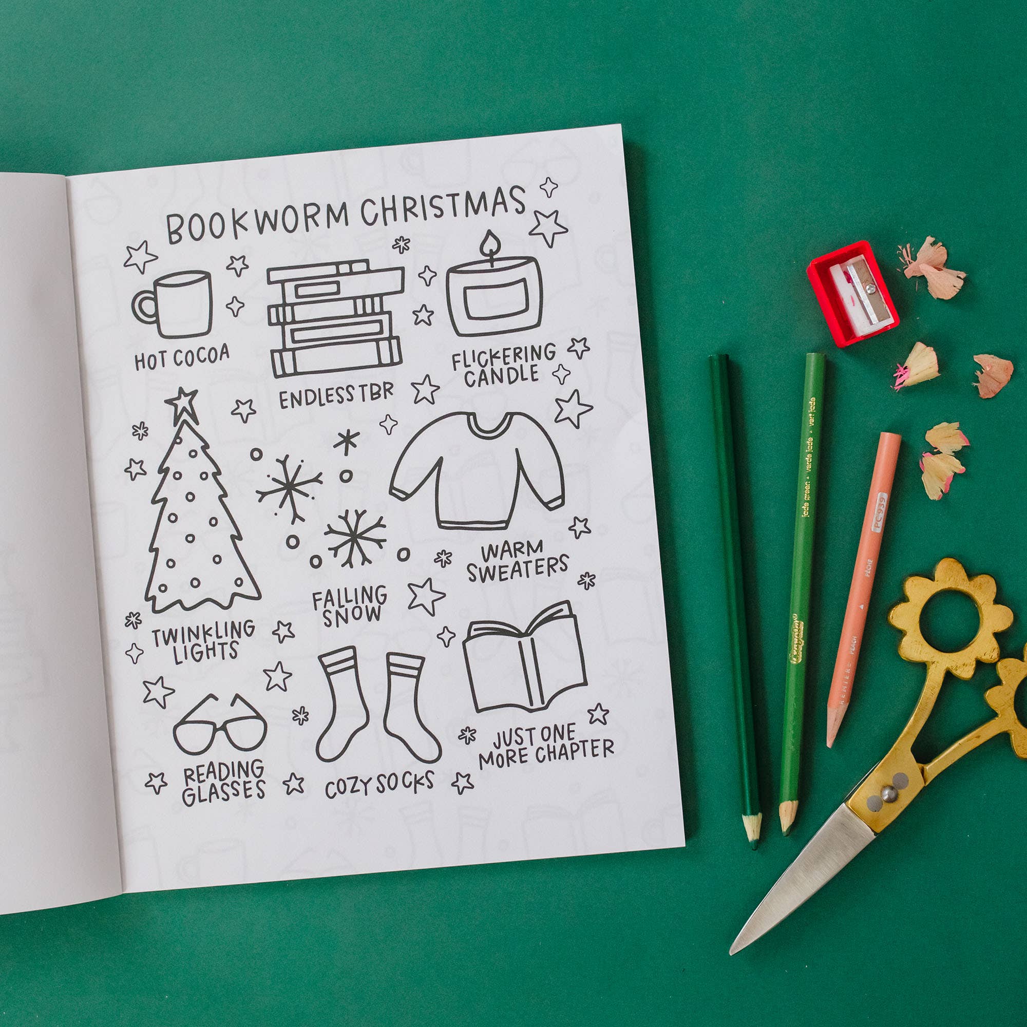 Merry Bookmas Holiday Coloring Book from Anderson Parker