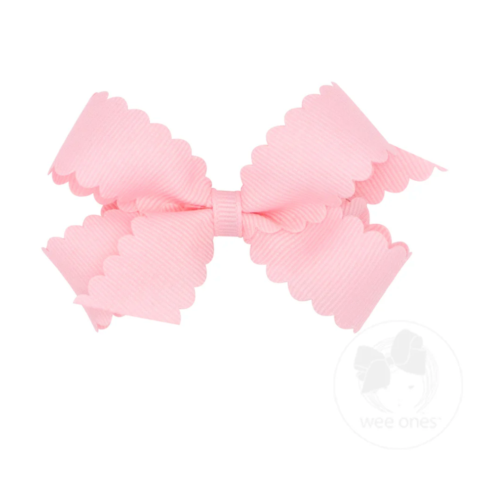 Mini Scallop Edge Bow - Light Pink from Anderson Parker