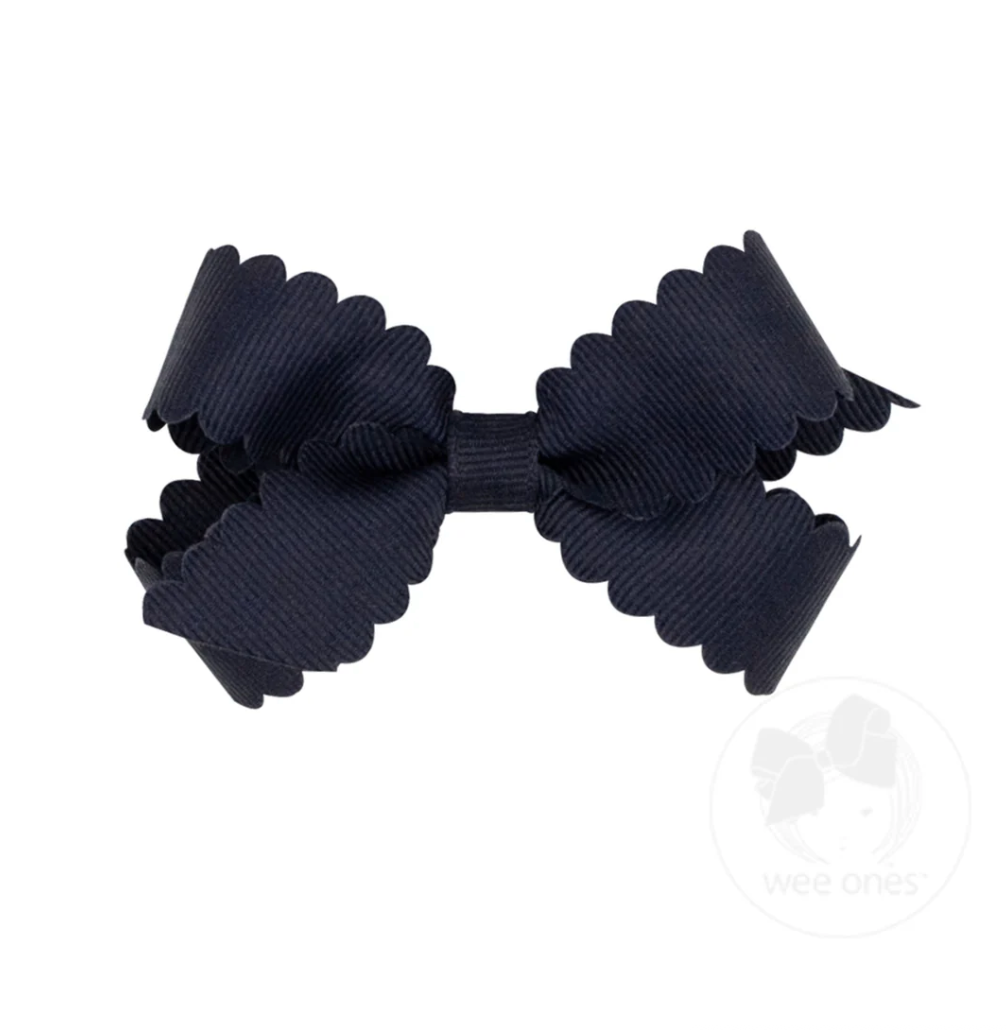 Mini Scallop Edge Bow - Navy from Anderson Parker