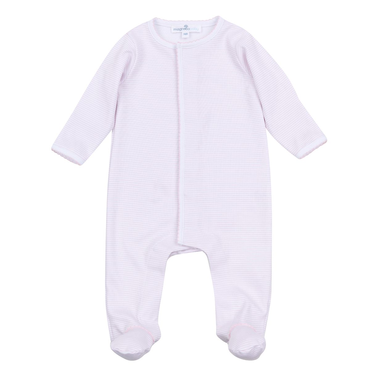 Mini Stripes Pink Footie from Anderson Parker