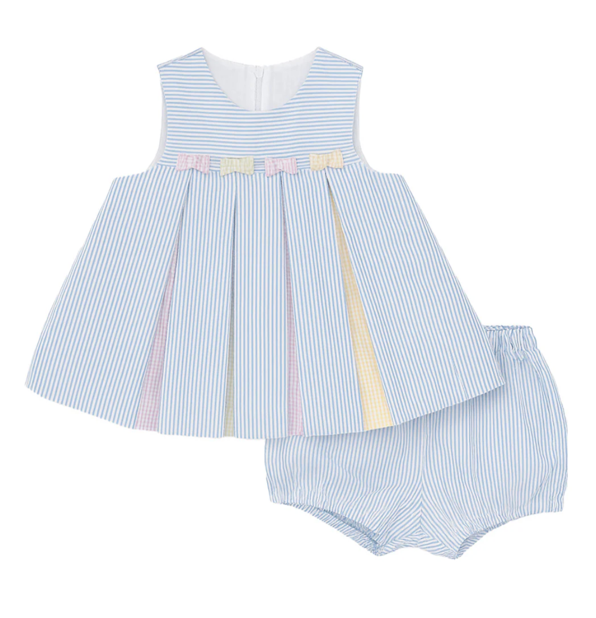 Multicolor Seersucker Dress & Bloomer from Anderson Parker