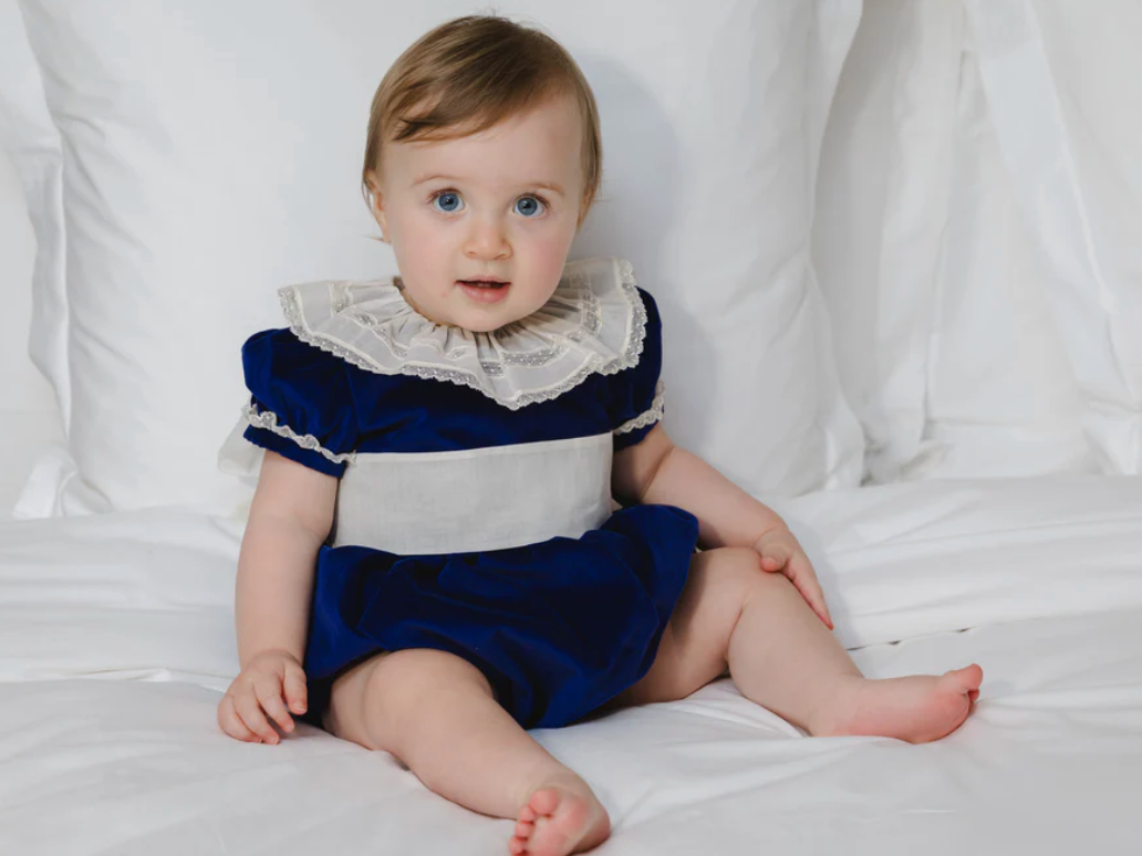 Navy Velvet Romper from Anderson Parker