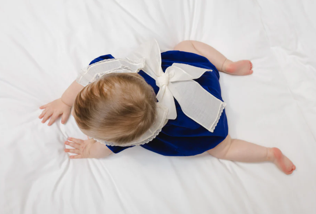 Navy Velvet Romper from Anderson Parker