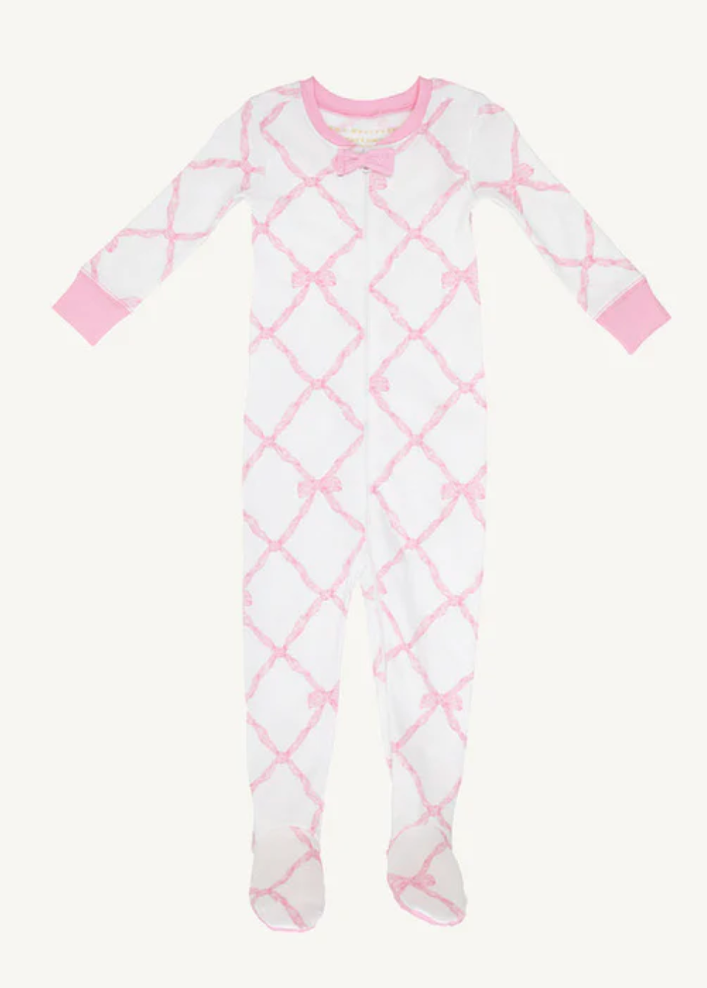 Noelle's Night Night Footie - Belle Meade Bow with Pier Party Pink from Anderson Parker