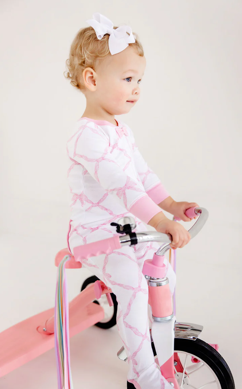 Noelle's Night Night Footie - Belle Meade Bow with Pier Party Pink from Anderson Parker