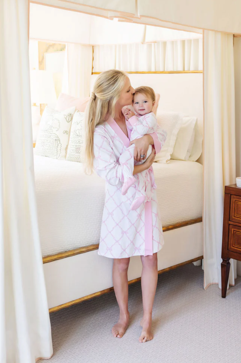 Noelle's Night Night Footie - Belle Meade Bow with Pier Party Pink from Anderson Parker