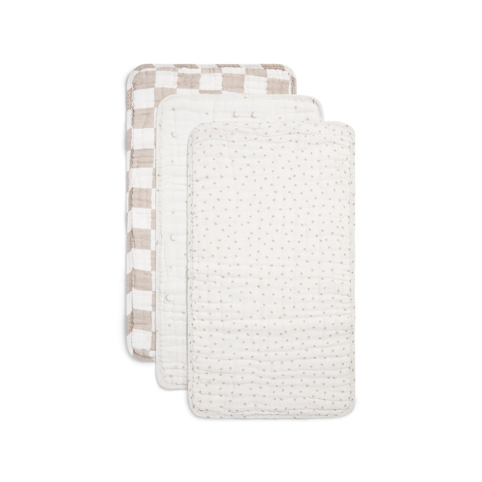 ORGANIC MUSLIN BURP CLOTHS, 3 PACK - OATMEAL + IVORY from Anderson Parker