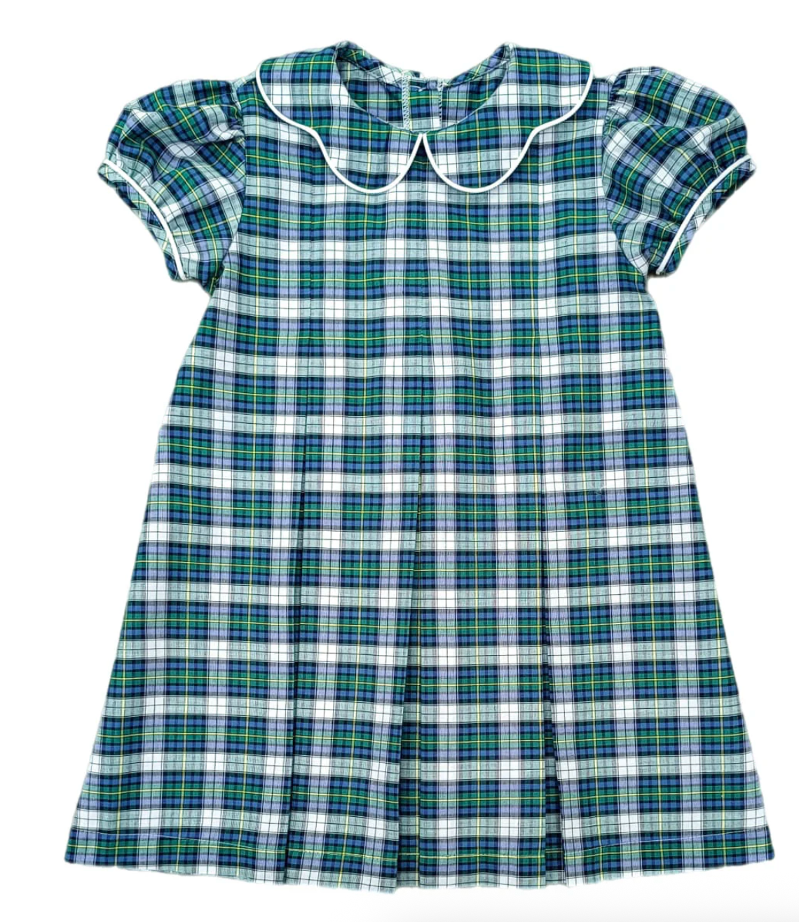 Paige Pleat Dress - Kelly Green Plaid from Anderson Parker