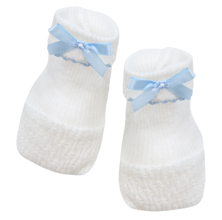 Paty Knit Booties - No Bow - Blue from Anderson Parker