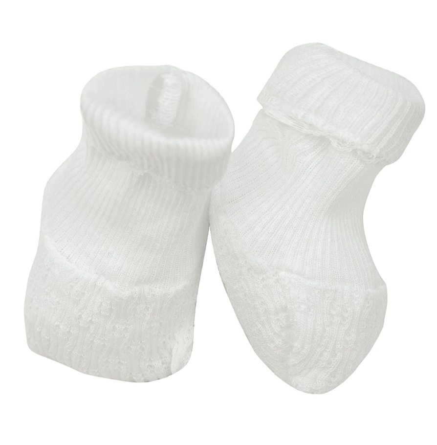 Paty Knit Booties - No Bow - White from Anderson Parker