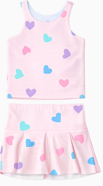 Peach Heart Tank & Skirt Set from Anderson Parker