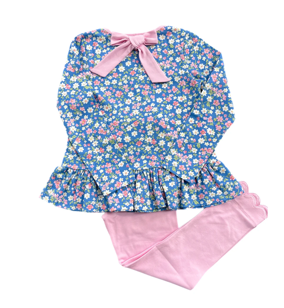 Peggy Peplum Legging Set - Fall Floral Knit from Anderson Parker