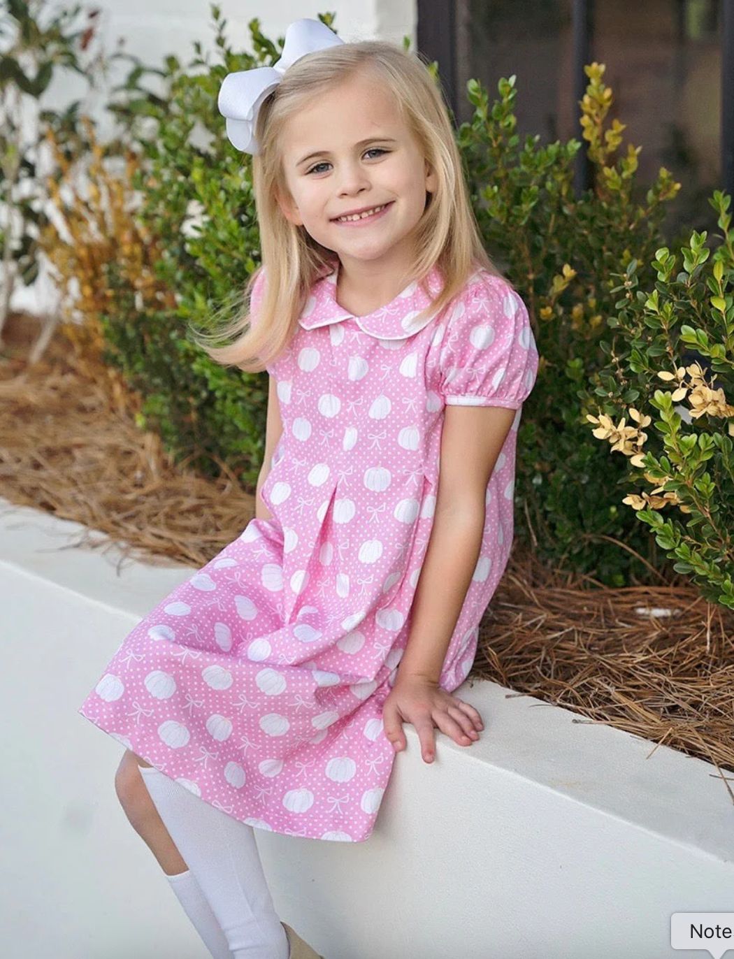 Penny Pleat Knit Dress - Pink Pumpkins from Anderson Parker