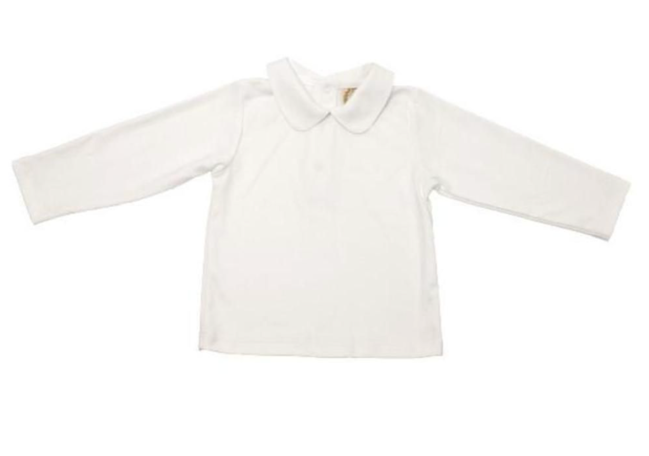 Peter Pan Collar Shirt Long Sleeve - Worth Ave White from Anderson Parker