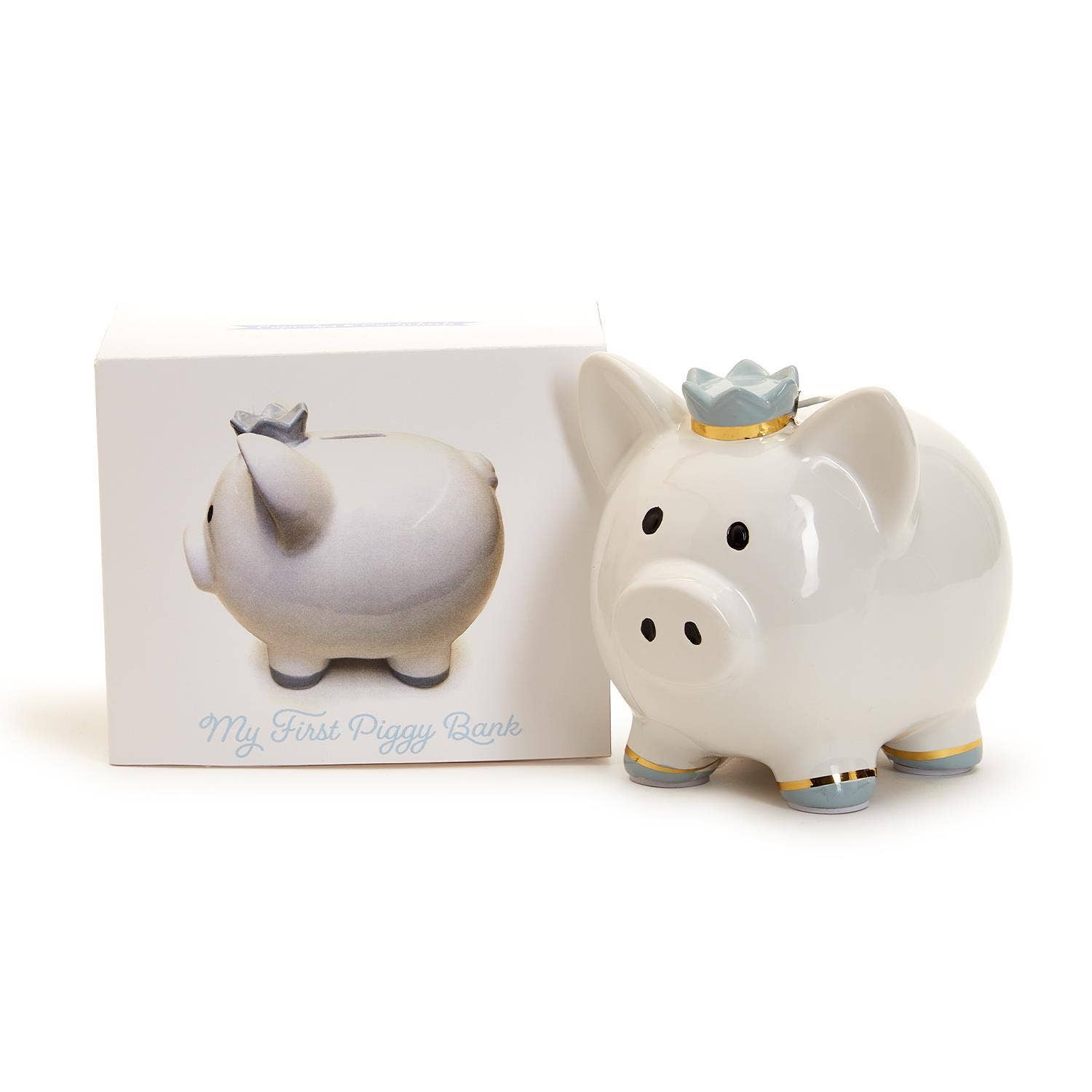 Piggy Bank with Crown in Gift Box Assorted 2 Colors from Anderson Parker