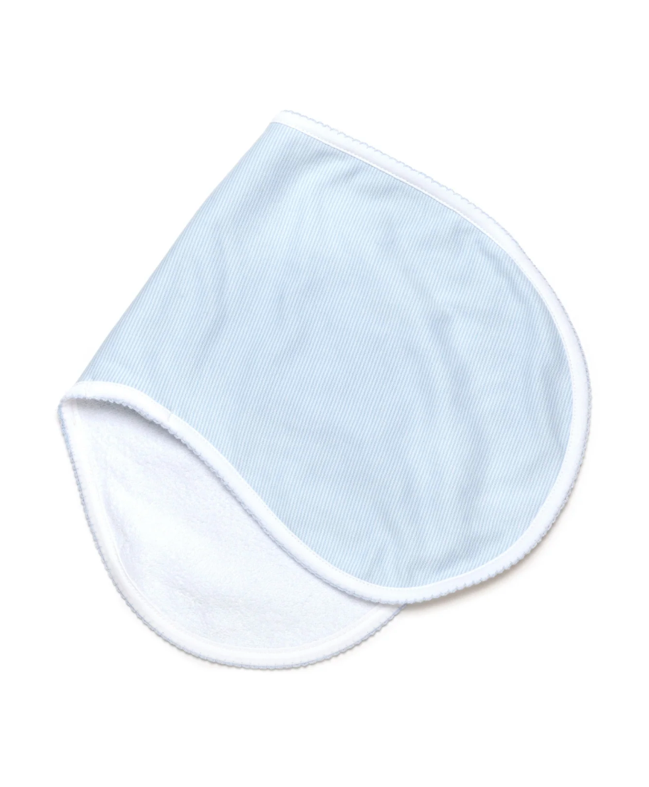 Pima Baby Burp Cloth - Lt Blue Mini Stripe from Anderson Parker