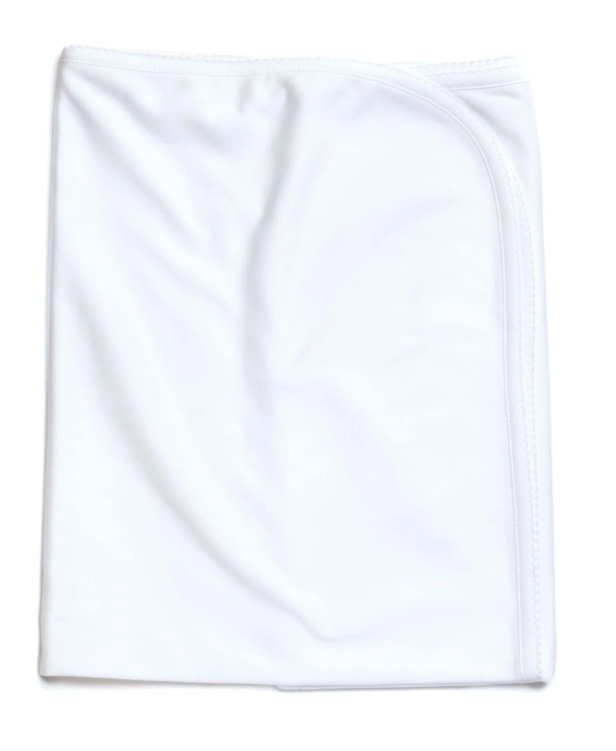 Pima Cotton Picot Trim Baby Blanket - White from Anderson Parker