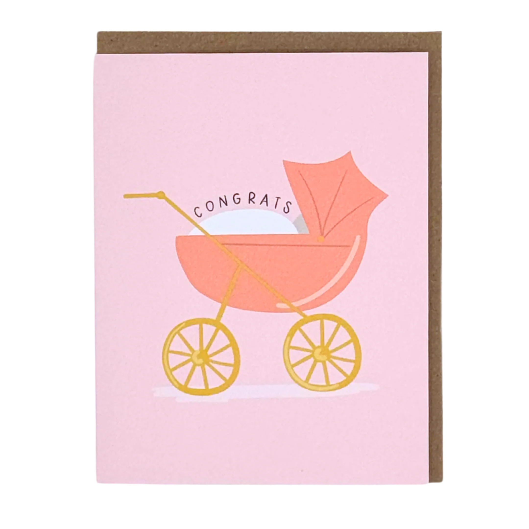 Pink Baby Carriage Greeting Card from Anderson Parker