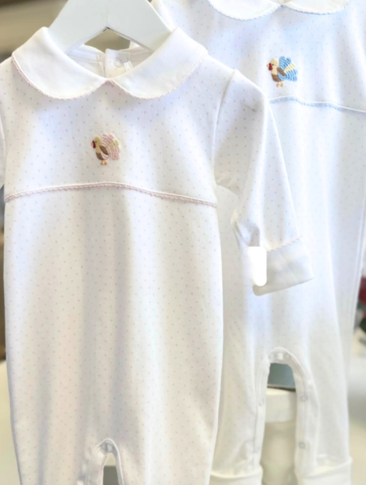 Pink Feather Turkey Pima Playsuit from Anderson Parker