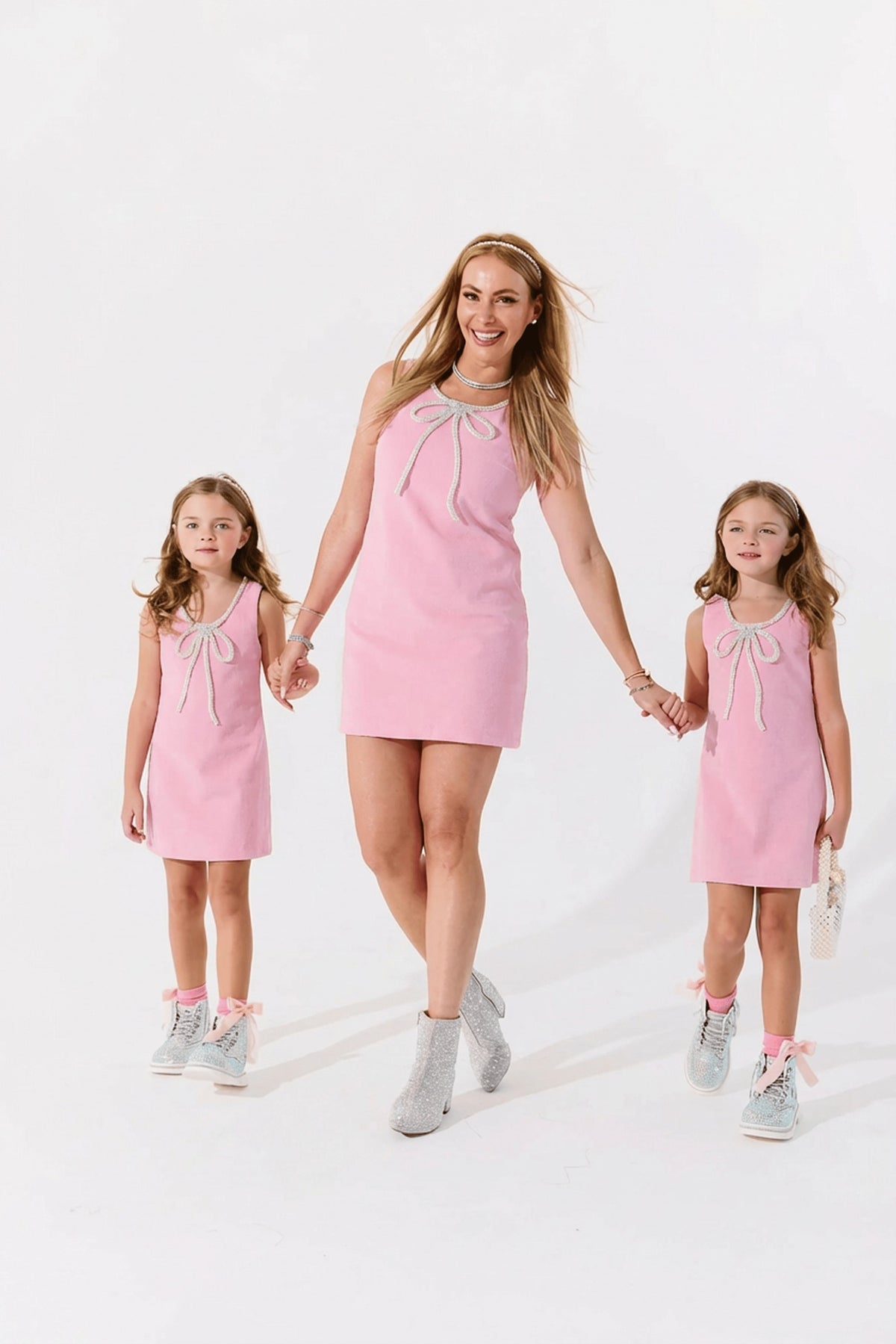 Pink Velvet Bow Princess Dress from Anderson Parker
