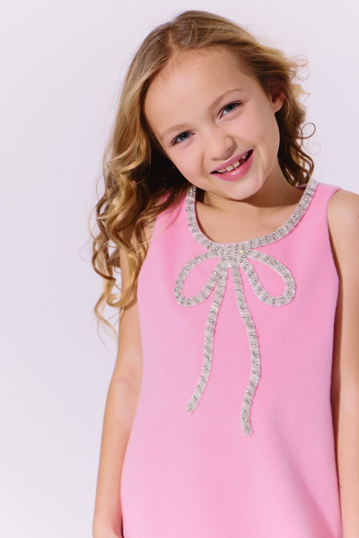 Pink Velvet Bow Princess Dress from Anderson Parker