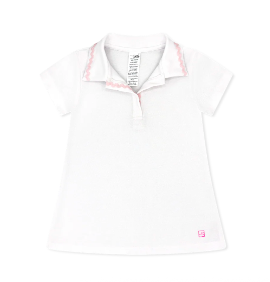 Piper Polo - Misty White, Cotton Candy Pink from Anderson Parker