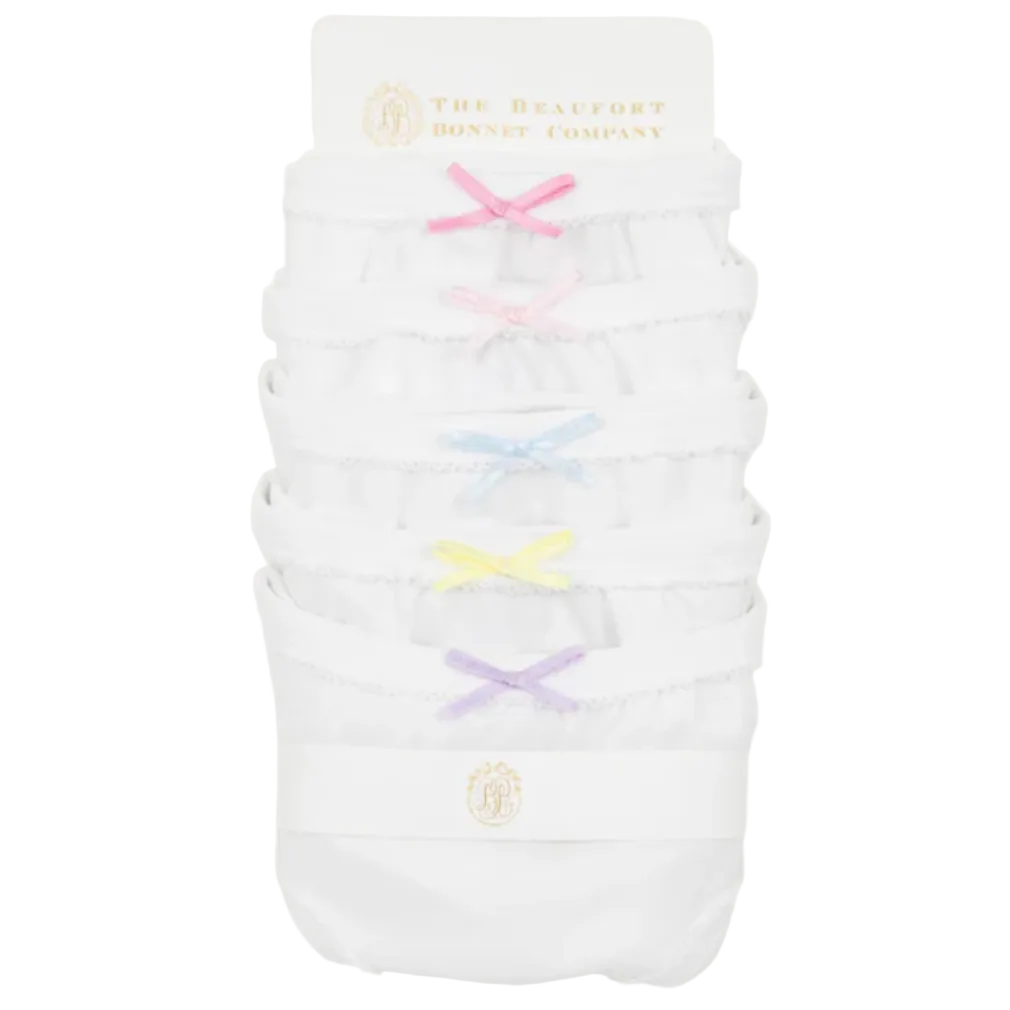 Pippy's Underpinnings Set - Worth Avenue White with Multicolor Bows from Anderson Parker