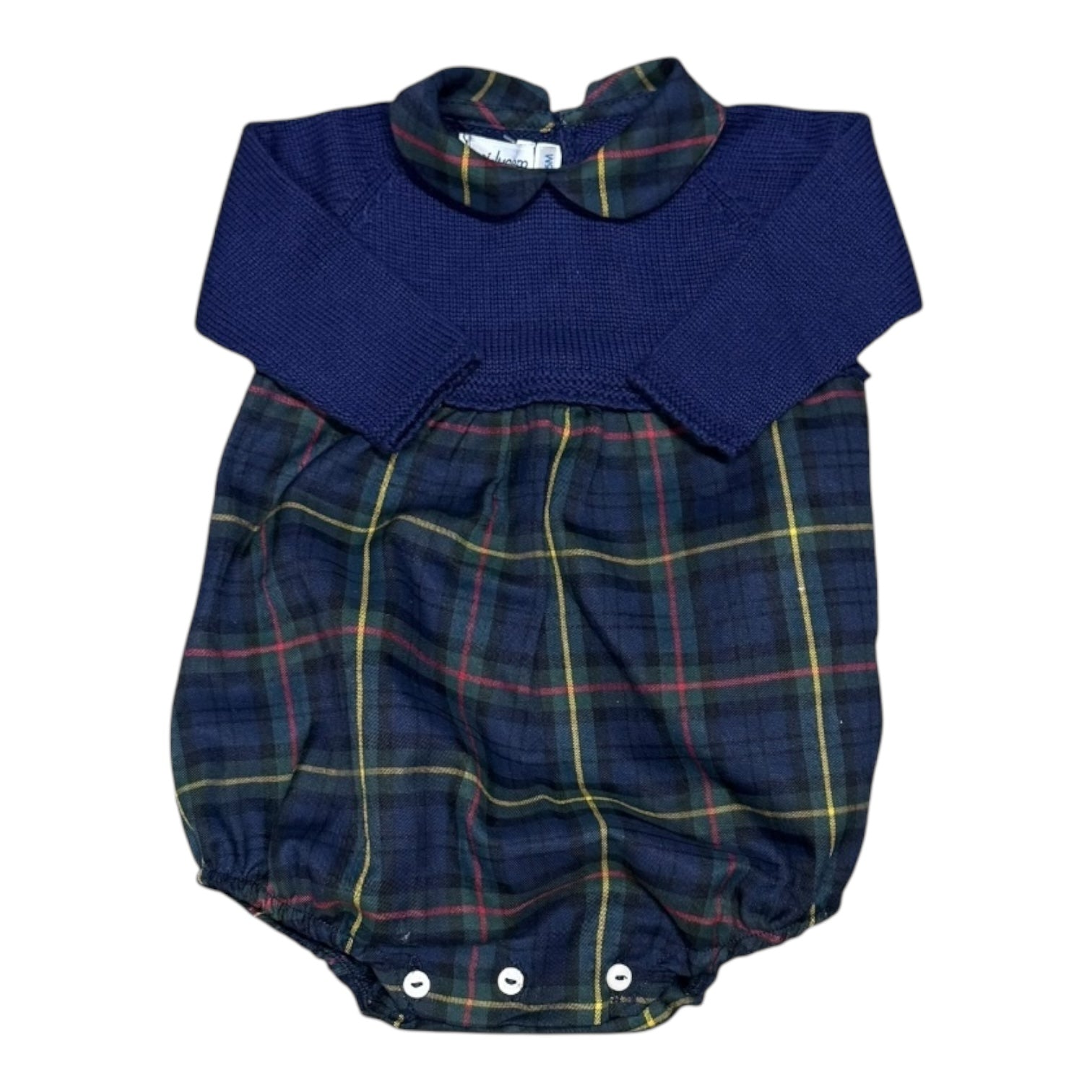 Plaid Collar Bubble - Navy & Plaid from Anderson Parker