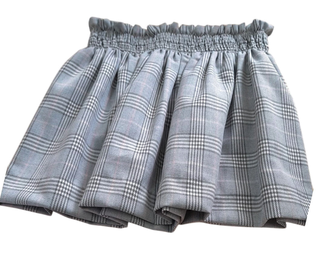 Plaid Skirt - Grey and Peony from Anderson Parker