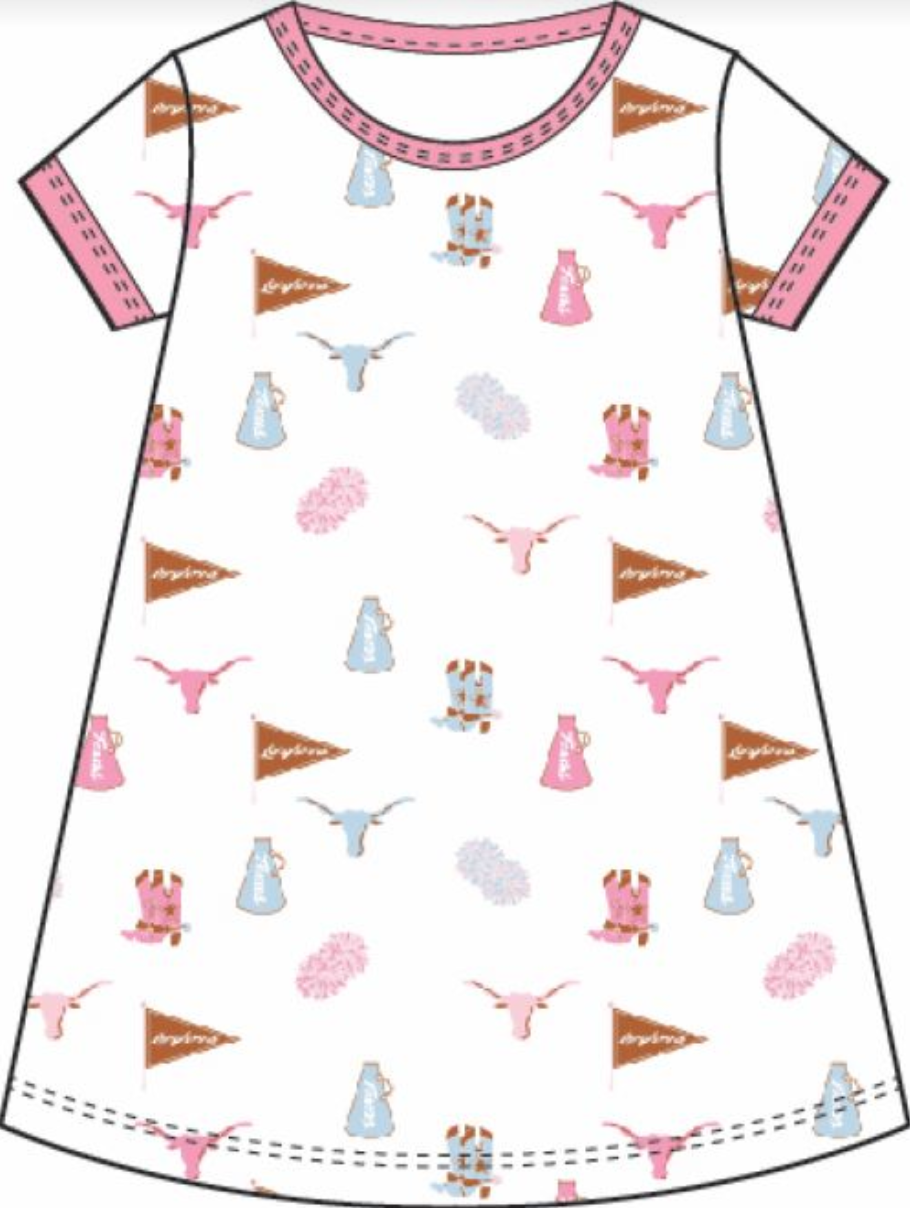 Polly Play Dress Short Sleeve - Gone to Texas/Hamptons Hot Pink from Anderson Parker