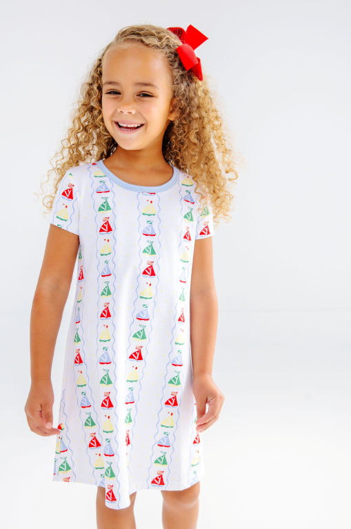 Polly Play Dress - Short Sleeve - Set Sail/Beale Street Blue from Anderson Parker