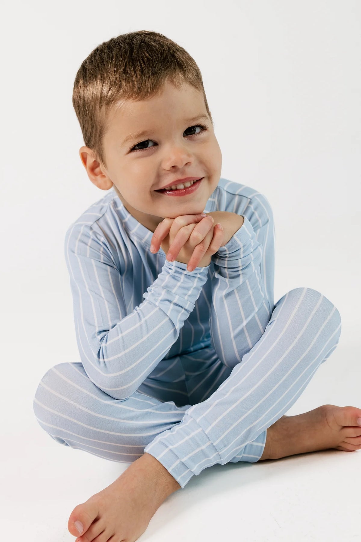 Powder Blue Stripe Two Piece Set from Anderson Parker