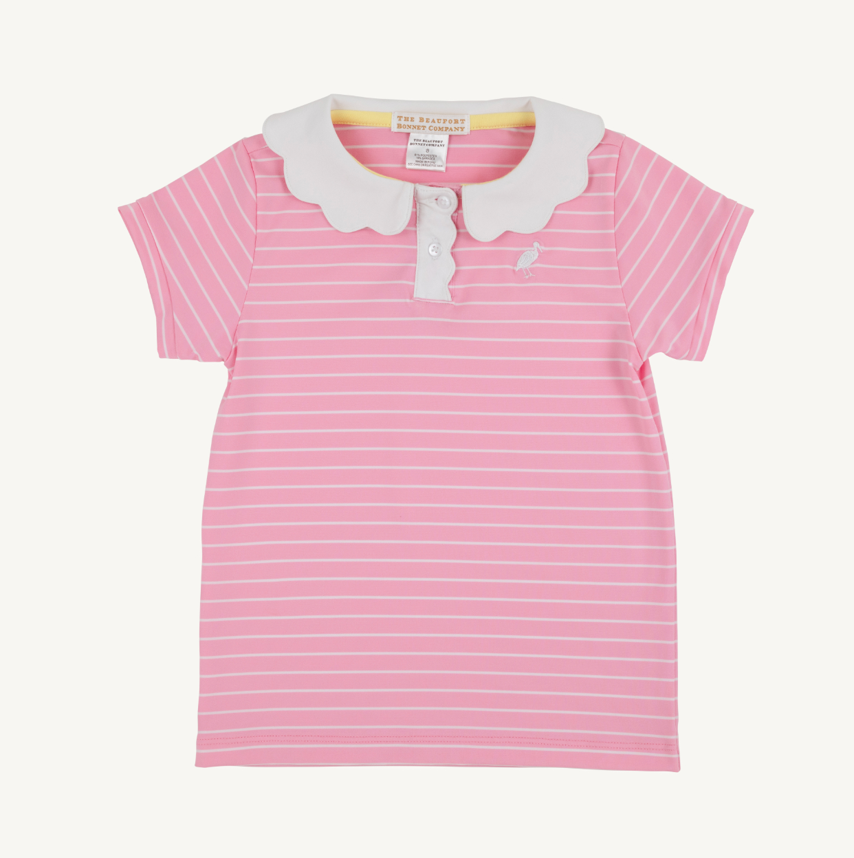 Prepletic Preppy Polo - Pier Party Pink Stripe/Worth Ave White from Anderson Parker