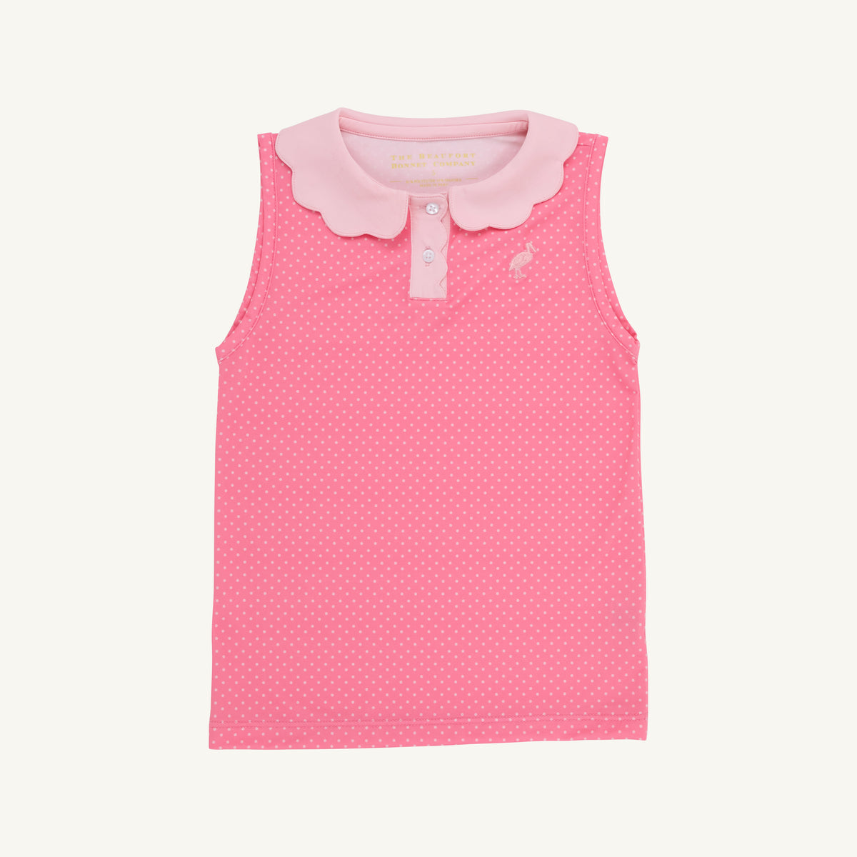 Prepletic™ Sleeveless Preppy Polo - Romany Rose Microdot/Sandpearl Pink from Anderson Parker